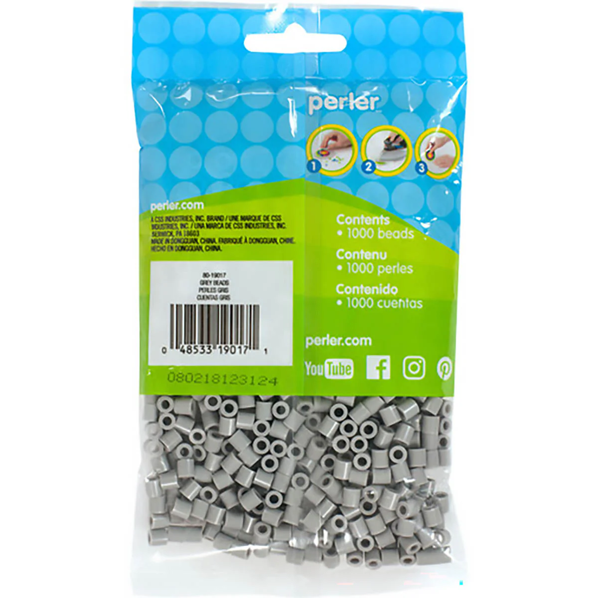 1,000 Perler Beads - Gray - Image 3