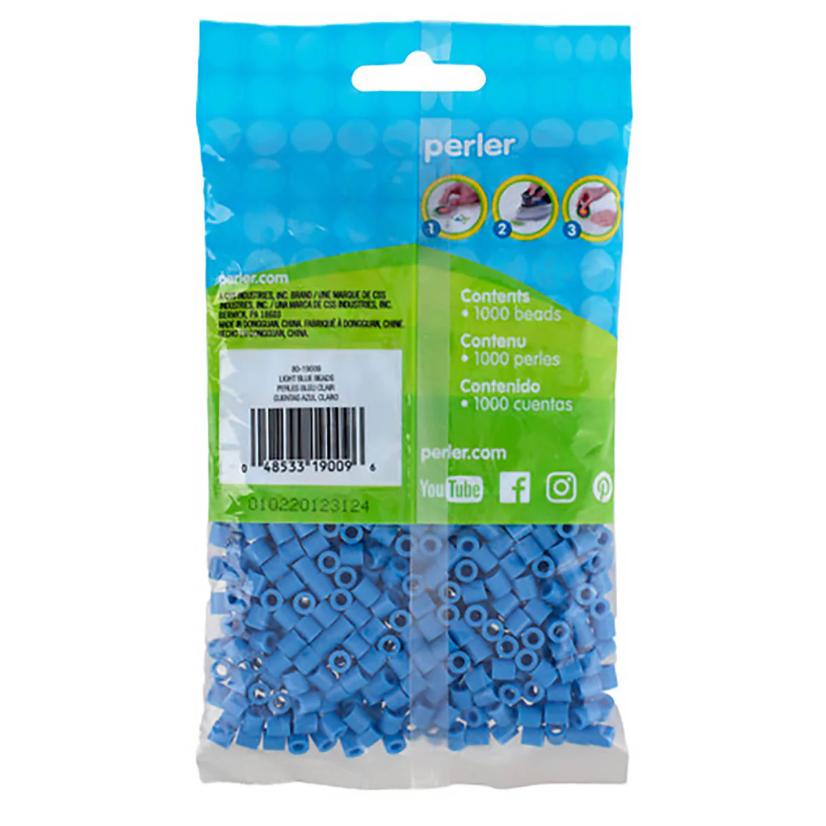 1,000 Perler Beads - Light Blue - Image 3