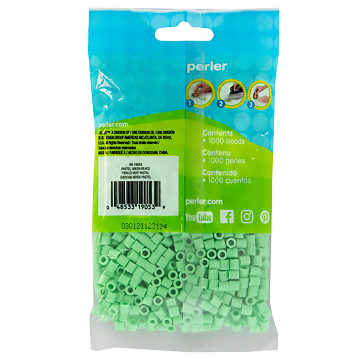 1,000 Perler Beads - Pastel Green - Image 3