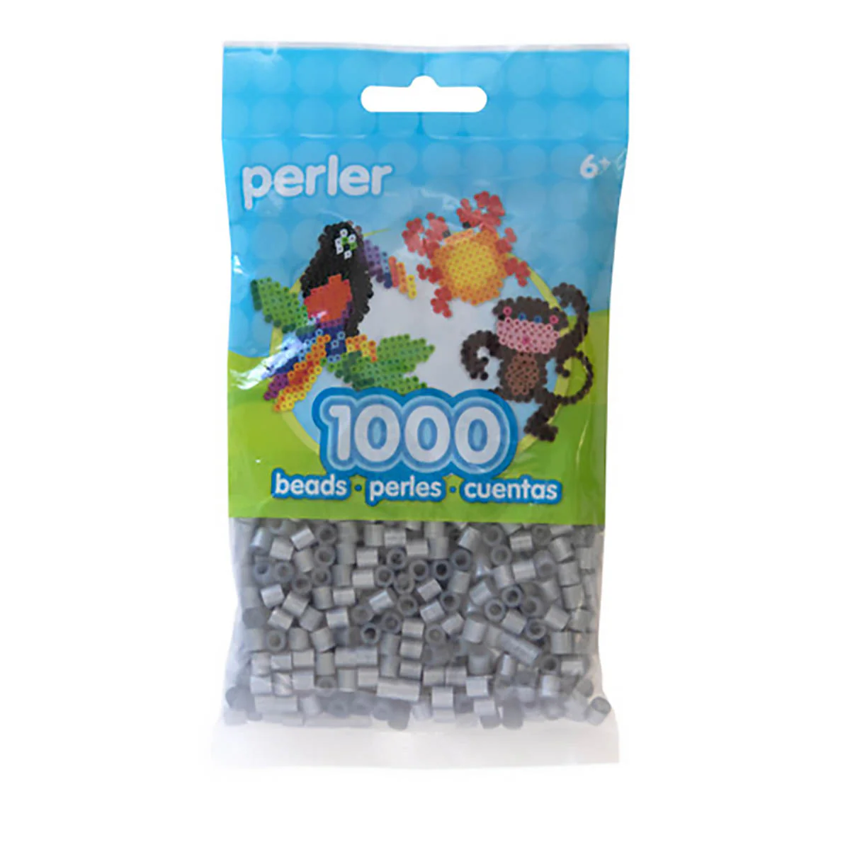 1,000 Perler Beads - Pearl Silver - Image 2