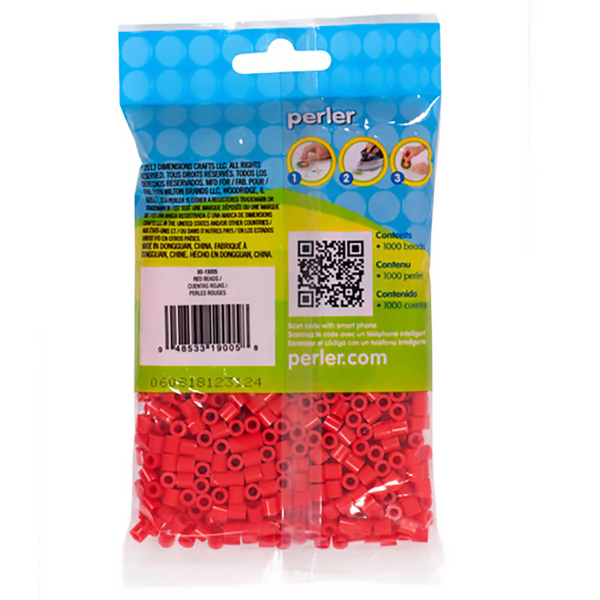 1,000 Perler Beads - Red - Image 3