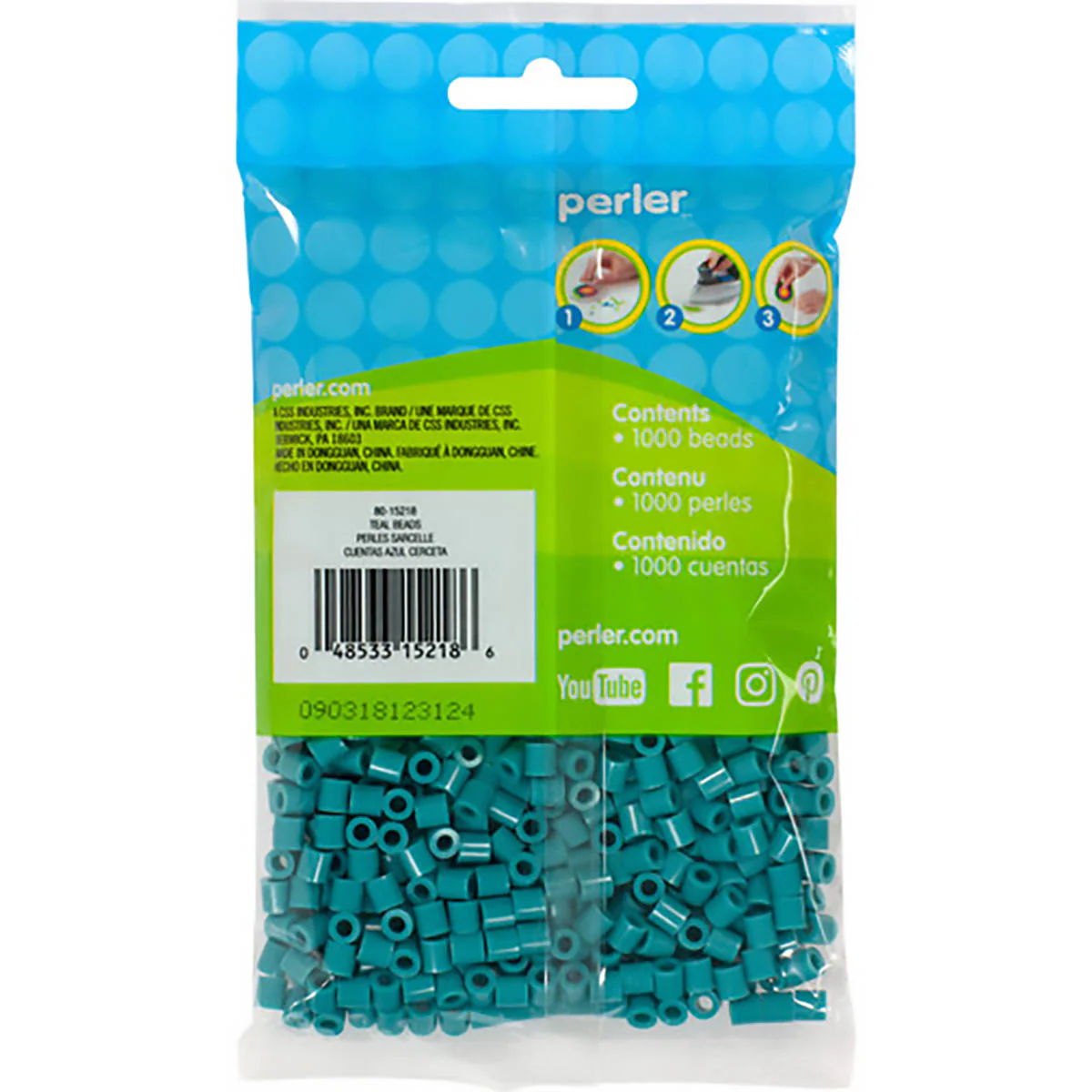 1,000 Perler Beads - Teal - Image 3