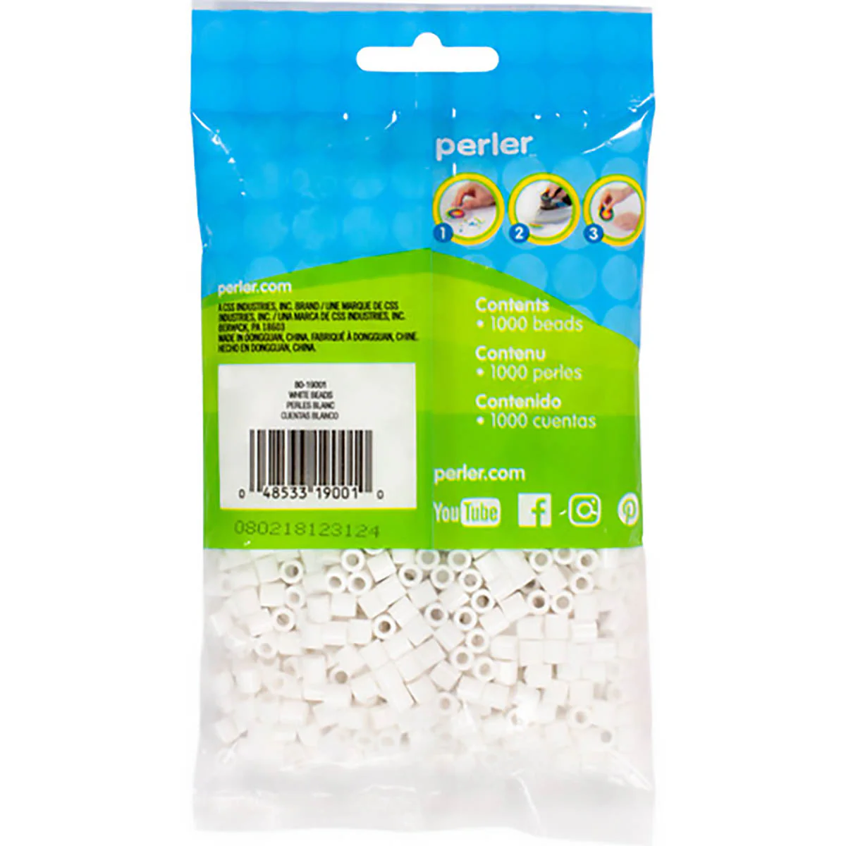1,000 Perler Beads - White - Image 3