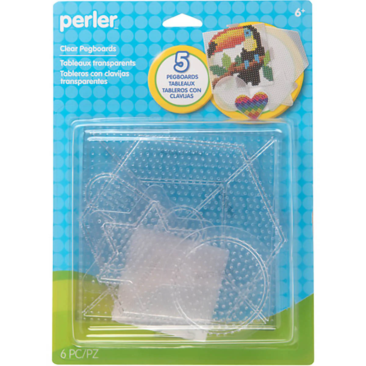 Small & Large Basic Shapes Clear Pegboards - 5 Ct